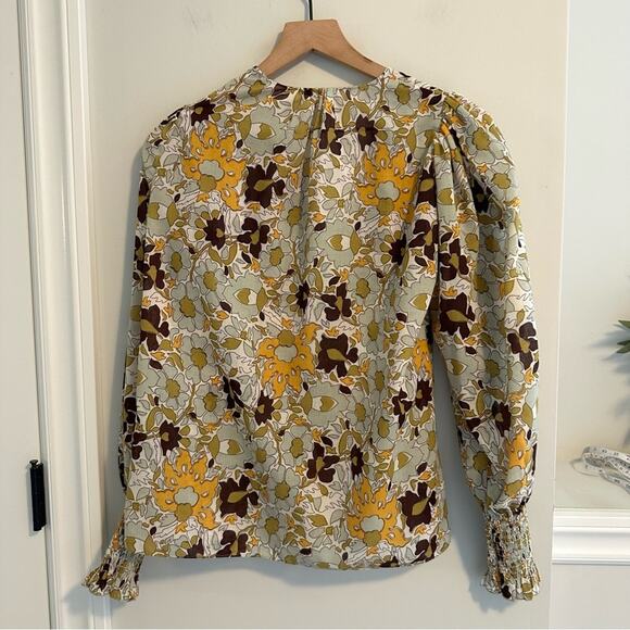 Rebecca Taylor Floral Blouse Long Sleeve Top Small - Picture 6 of 11